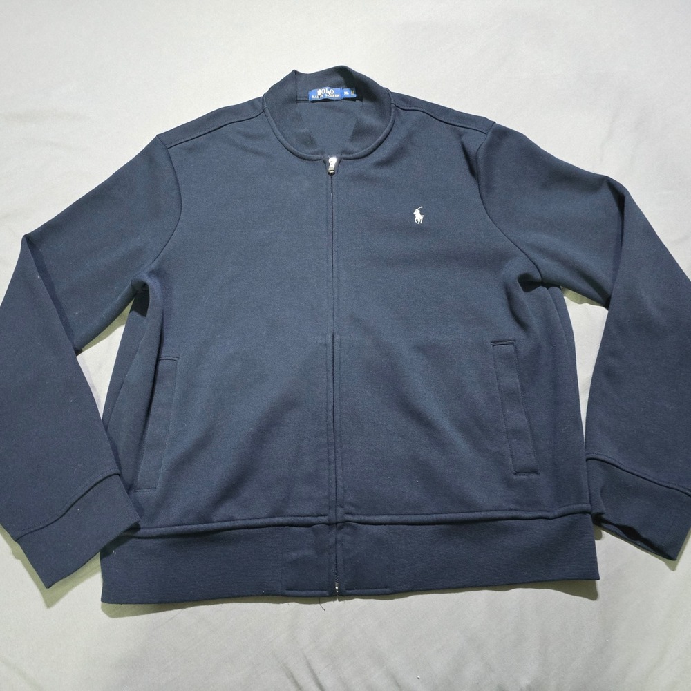 Polo Ralph Lauren Jacket sweatshirt Mens XL Navy Blue Full Zip Pony Logo